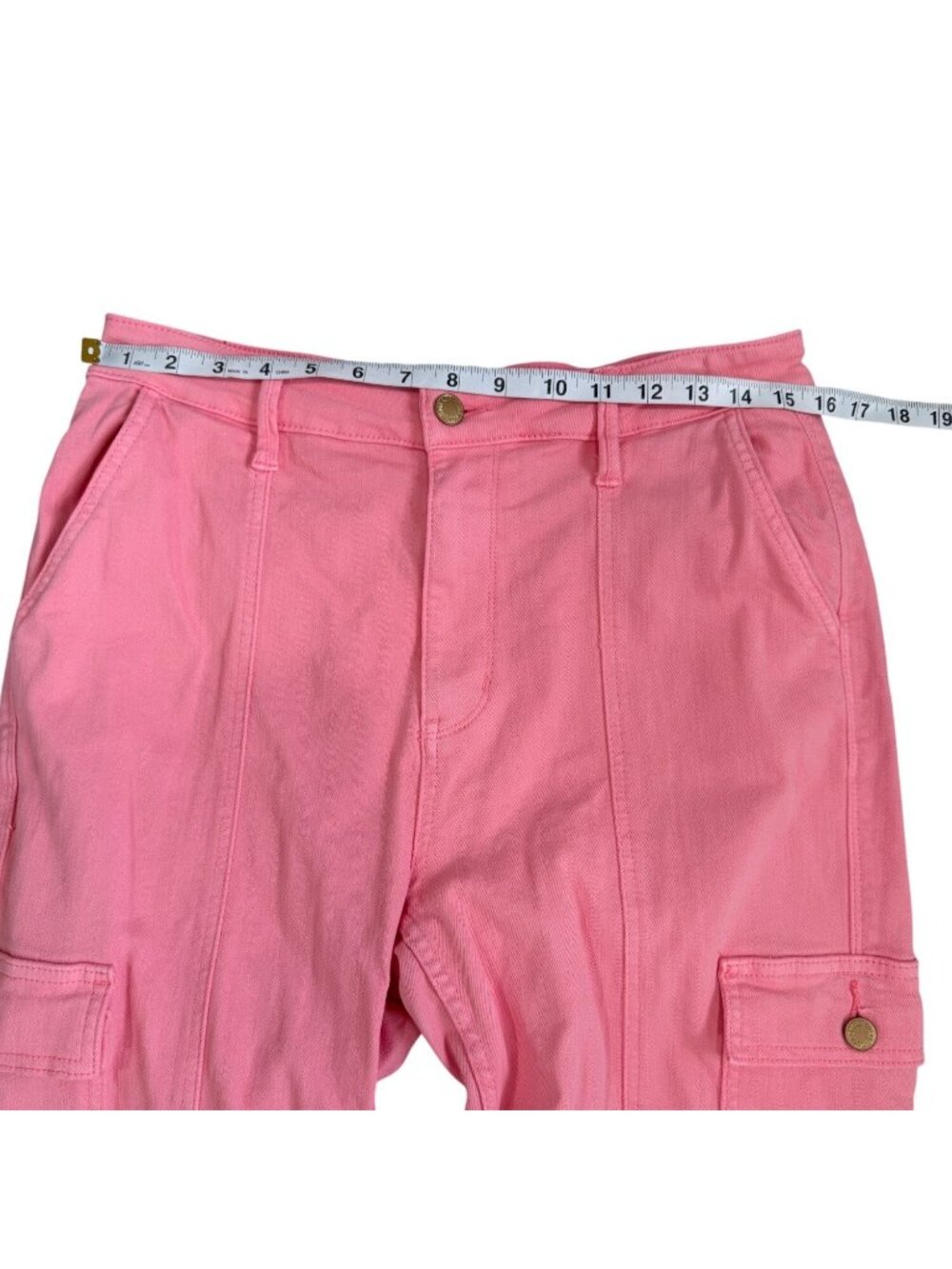 Judy Blue Womens Size 30 Pink Cargo Pants High-Rise Straight Leg Cotton Blend - Picture 5 of 9